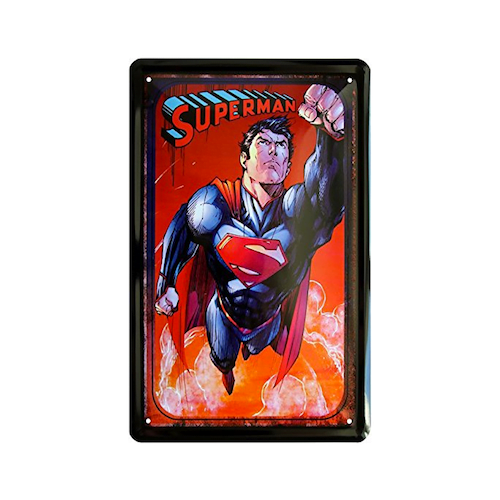Cartel de chapa retro Superhombre Comic