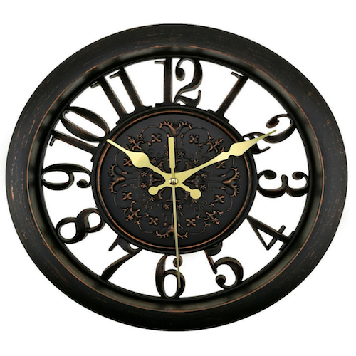 Reloj de pared estilo vintage transparente