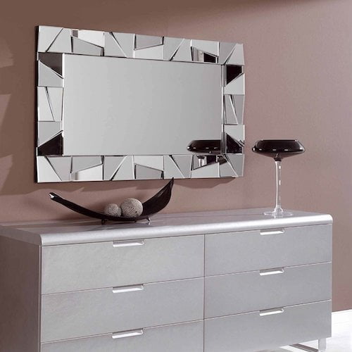 Espejo de pared decorativo con cristales