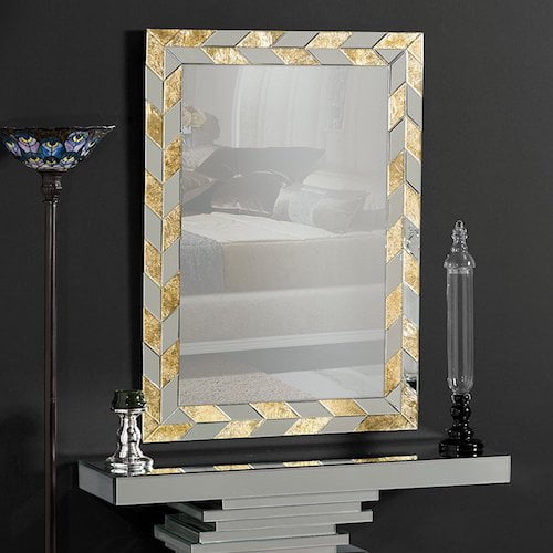 Espejo pared decorativo con pan de oro