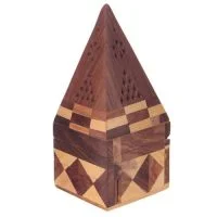 Porta Inciensos piramidal de madera