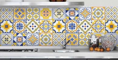 Papel de pared decorativo collage para baño y cocina