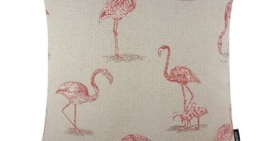 Funda de cojín vintage Flamingo