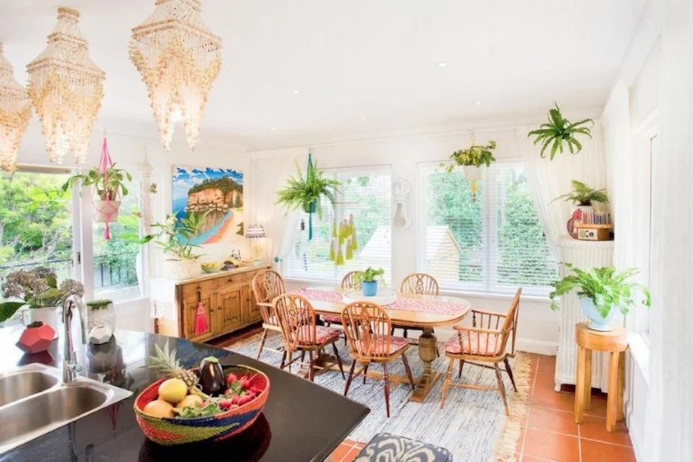 decoracion boho chic comedor