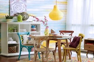 salon comedor boho chic