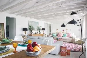 salon comedor estilo boho chic