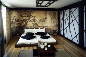 dormitorio con diseño oriental